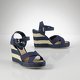 ��LAUREN�ۥݥ����ե�������Polo Ralph Lauren�ۥ�ǥ�����[�������]��Salem Canvas Stripe Espadrille��