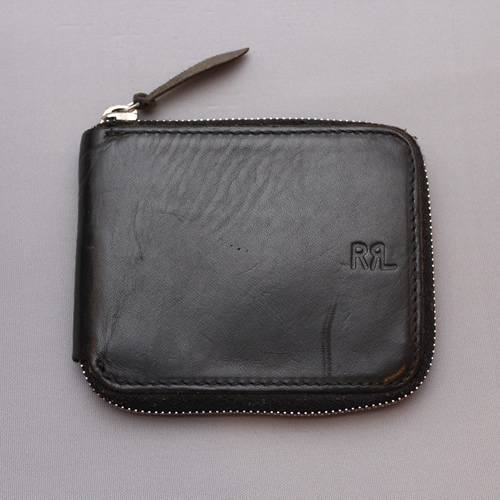 R003】DOUBLE RL/Leather Zip Wallet/財布